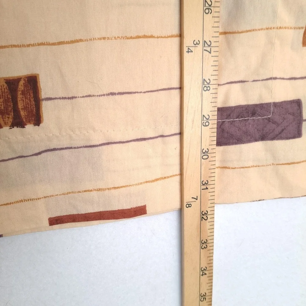 Dan River Pillow Sham Set 2 Standard Tan Purple MCM Geometric Vintage Decor Mod